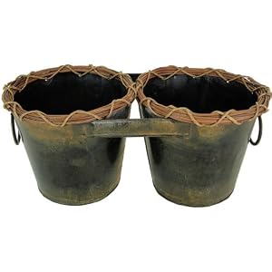 Double Rustic Planter Distressed Metal