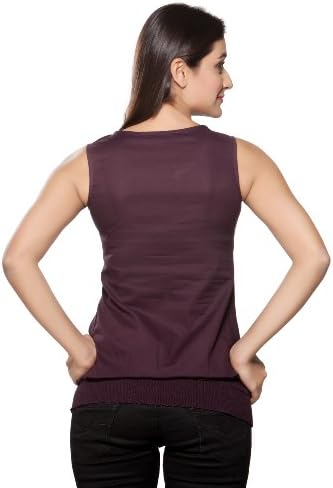 Akkriti Womens Indian Ethnic Kurta Tunic Sleeveless Aubergine Medium