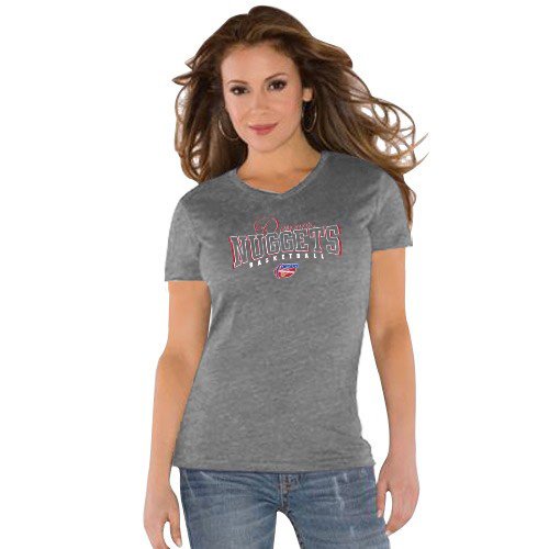 Touch by Alyssa Milano Denver Nuggets Ladies Gray V-neck Triblend T-shirt (Large)