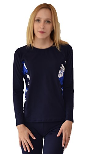 Private Island Hawaii Women UV Wetsuits Long Sleeve Rash Guard Top