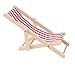 1/12 Dollhouse Miniature Foldable Stripe Beach Deck Chair Chaise Longue Furniture