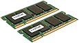 Crucial 8GB Kit (4GBx2) DDR2 800MHz (PC2-6400) CL6 SODIMM 200-Pin Notebook Memory Modules CT2KIT51264AC800