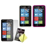 Cbus Wireless Two Silicone Cases / Skins / Covers (White, Hot Pink) & LCD S ....