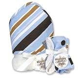 Max Stripe Hooded Baby Towel and Wash Cloth Set by Trend Lab