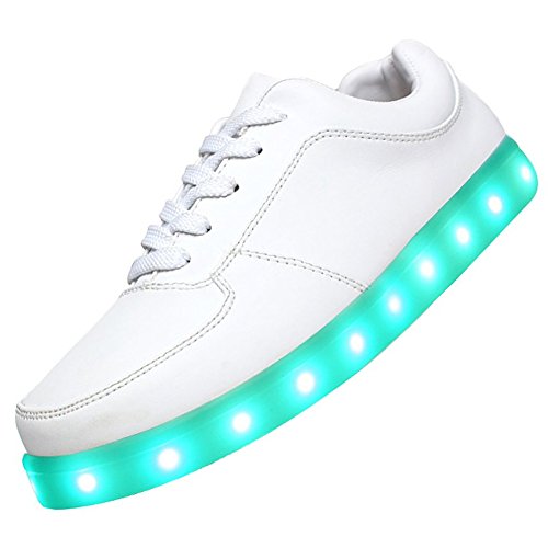 LEDKINGDOMUS 7 Colors Luminous Women Casual USB Charging LED Shoes Couple Sportswear Lace Up Flashing Sneakers US