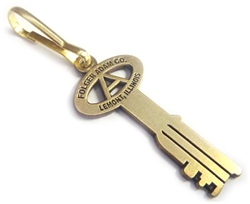 Folger Adam Co Jail Cell Prison Replica Key Backpack Jacket ZIPPER PULL CLIP