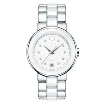 Big Sale Movado Women's 0606540 Cerena Stainless Steel/White Ceramic Case Watch