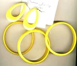 Set of yellow earrings and three bangles