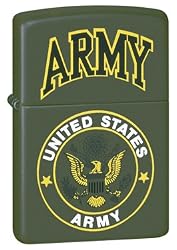 United States Army Zippo Lighter, Green Matte