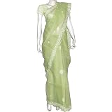 Designer Saree in Cotton Chikan Embroidery Purple