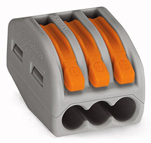 Wago 222-413 LEVER-NUTS 3 Conductor Compact Connectors 50 PK