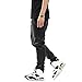 Pizoff Unisex Solid Black Red Leather Casual Pants With Elastic Waist
