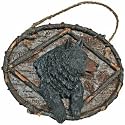 Raised Black Bear with Twig & Birch Wall Plaque with Rope 11"