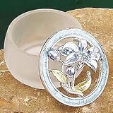 New Blue Orchid Decoration Jewelry Box Container Jewel Ring Holder