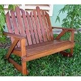 garden and patio furnitures item: Adirondack Double Rocking Chair (Stained Acacia) (41.25