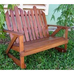 Adirondack Double Rocking Chair (Stained Acacia) (41.25H x 48.5W x 33.5D) by