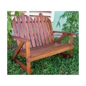 Adirondack Double Rocking Chair (Stained Acacia) (41.25H x 48.5W x 33.5D) by 