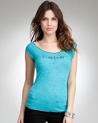bebe Logo Marrow Edge Slub Tee