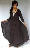 BLACK DRESS MAXI LAYERED LYCRA STRETCH FITS - M L 1X 2X - W253S