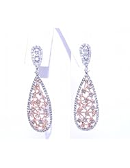 14K Two Tone Gold Diamond Earrings