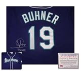 Jay Buhner Seattle Mariners MLB Hand Signed Authentic Blue Baseball Jersey with Bone Inscription