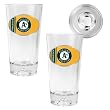 Oakland Athletics MLB 2pc Pint Ale Glass Set with Baseball Bottom - Oval Logo by Great American Products