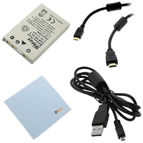 GTMax EN-EL5 ENEL5 Battery + USB Data Cable + Mini HIGH SPEED HDMI Cable + Microfiber Cleaning Cloth for Nikon COOLPIX P510 P500 P100 Digital Cameras