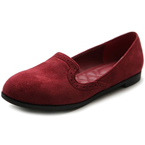 Ollio Women's Shoe Ballet Faux-Suede Cute Comfort Multi Color Flat