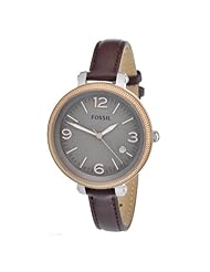 Fossil Heather Three Hand Leather Watch - Brown Es3132