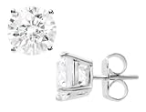 Crislu Sterling Silver Stud Earrings with 2.0 Carat (ctw) Cubic Zirconia (CZ)
