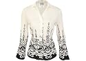 Plus Bay Studio Border Print Pleated Blouse