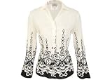 Misses Bay Studio Border Print Pleated Blouse