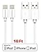 [Apple MFI Certified] [2-Pack] FORDIGI Lightning Cable 10ft (10 Feet) Extra Long 8 Pin to USB Sync/Charging Charger Cable Cord for Apple iPhone 5 / 5s / 5c / 6 / 6 Plus, iPod 7, iPad Mini / Mini 2 / Mini 3, iPad 4 / iPad Air / iPad Air 2 (White)