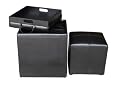 Global Distinctions Buy-One-Get-One-Free Ottoman Set, Black