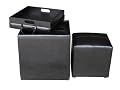 Global Distinctions Buy-One-Get-One-Free Ottoman Set, Black