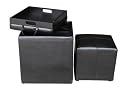Global Distinctions Buy-One-Get-One-Free Ottoman Set, Black