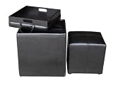 Global Distinctions Buy-One-Get-One-Free Ottoman Set, Black