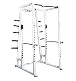 York Barbell STS Power Rack with Weight Storage - White