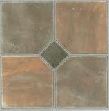 Nexus Vinyl Tile N326 Geometric Self-Adhesive Vinyl Floor Tiles: 1 Box – 20 Pieces
