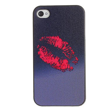 Sexy Lip Print Pattern PC Hard Case with Black Frame for iPhone 4/4S