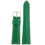 Watch Band Genuine Leather Lizard Grain Green 20mm