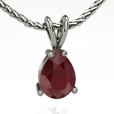 Click here for Pear Ruby Necklace in Platinum prices