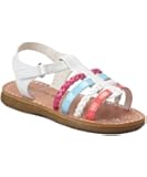 NY 36A Baby Girls Multi Colored Braided Gladiator Sandals white
