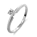 10k White or Yellow Gold Round 4-Prong Solitaire Diamond Ring (1/8 ct, J-K Color, I2-I3 Clarity)