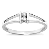 10k White Gold 2-Stone Split-Bale Diamond Ring