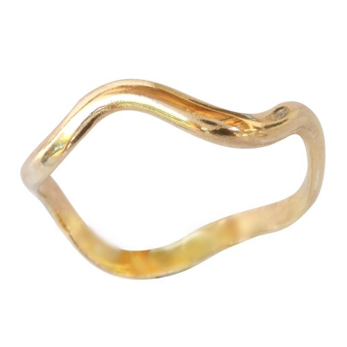 14k Gold Filled Wave Band Thumb Ring