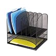 Safco Mesh Desk Organizer with Two Horizontal and Six Upright Sections (3255BL)