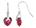 Created Ruby Heart Earrings 4.75 Carat (ctw) in Sterling Silver