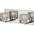 2-Light Glass Wall Lamp - Chrome and Clear
