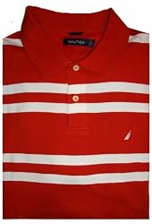 Men's Nautica Polo Shirt Short Sleeved Striped XL
